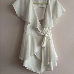 DO+BE Cream Ruffled Jumpsuit